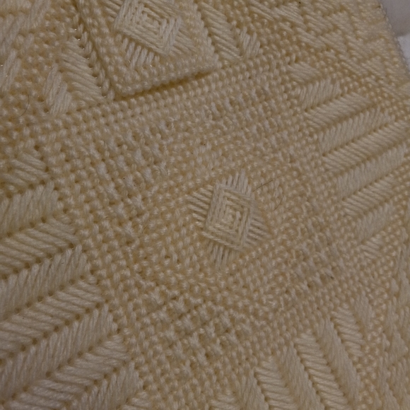 Vintage Handmade Unique Designed Cream Crochet Tote size Handbag 👜 - Picture 9 of 10